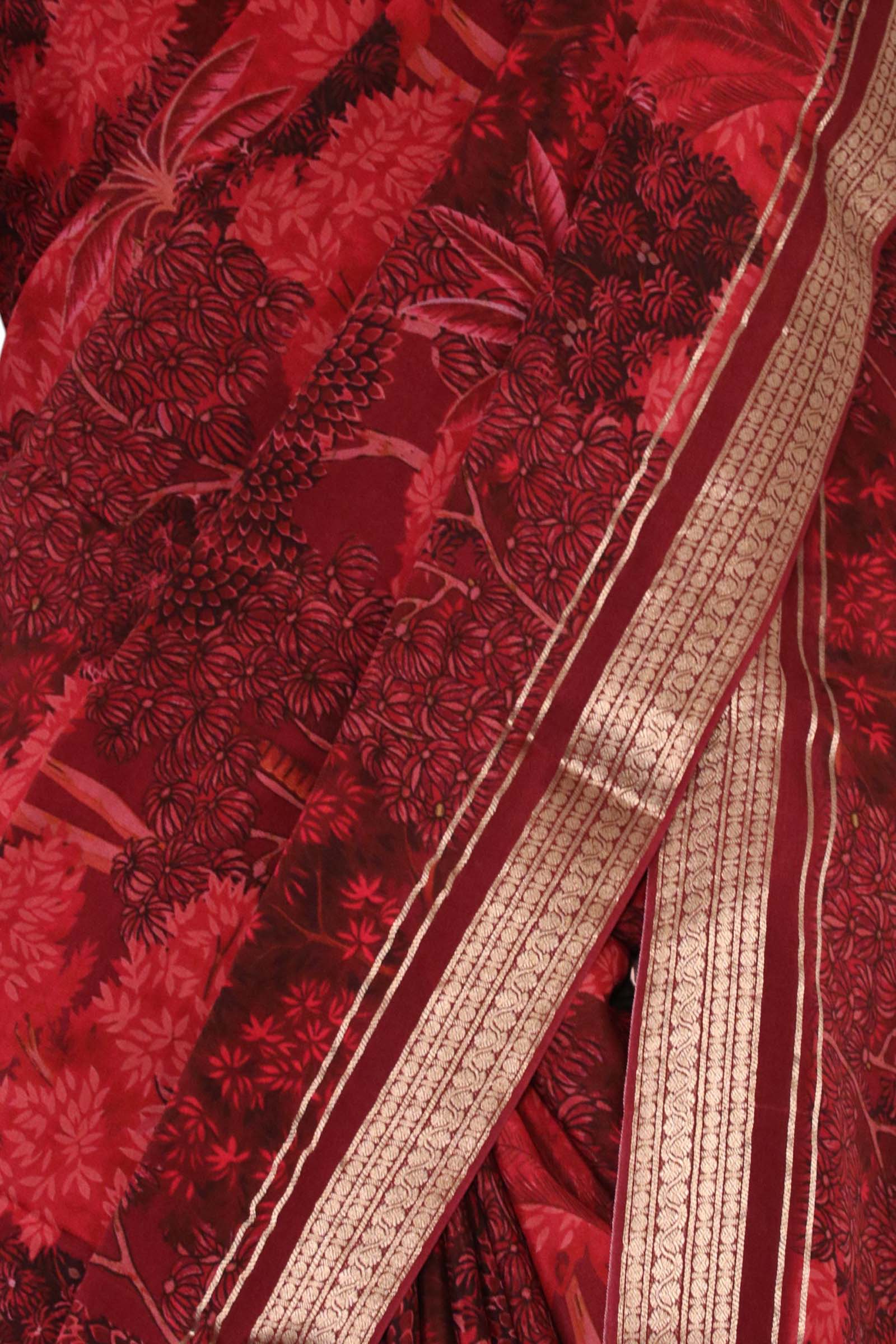 Pure Floral Zari Crepe Silk Saree AL206179